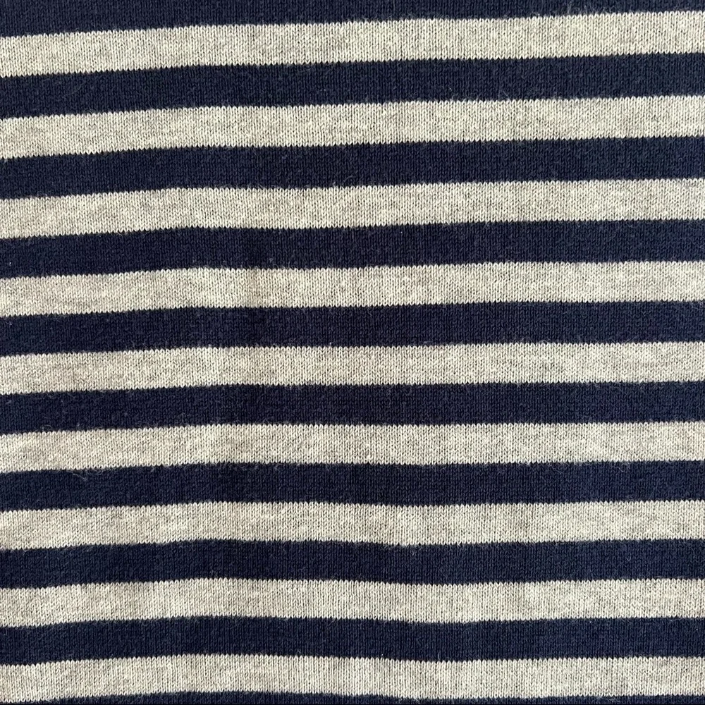 MASSIMO DUTTI sz XS Cotton Midi Sweater Dress Striped Navy Blue and light Grey - Picture 5 of 6